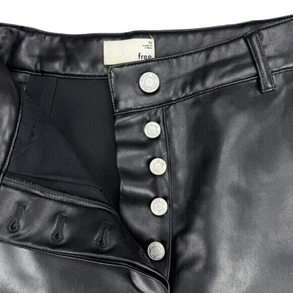 WILFRED FREE Aritzia Modern High-Rise Vegan Leather Black Cargo Pant Sz 00 - Picture 6 of 9